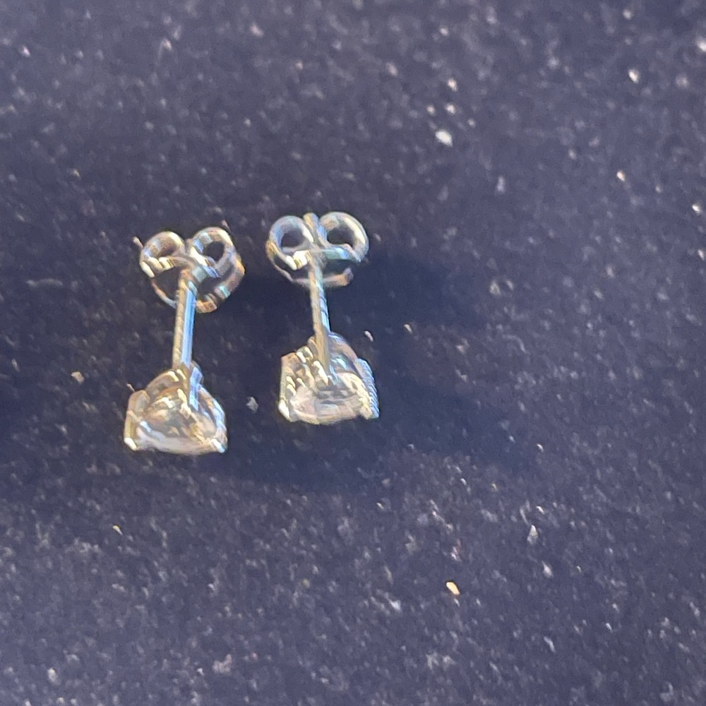 Earrings Studs White Topaz - Picture 3 of 3